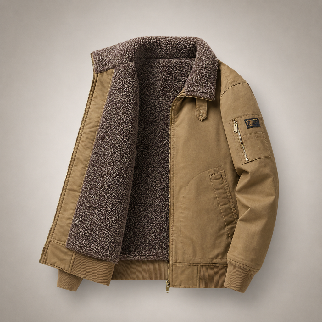 Wesley Men’s Sherpa-Lined Bomber Jacket