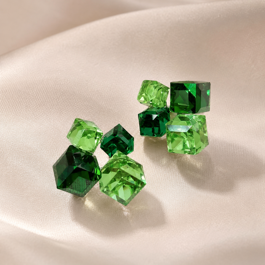 Riley Prism Cube Crystal Stud Earrings
