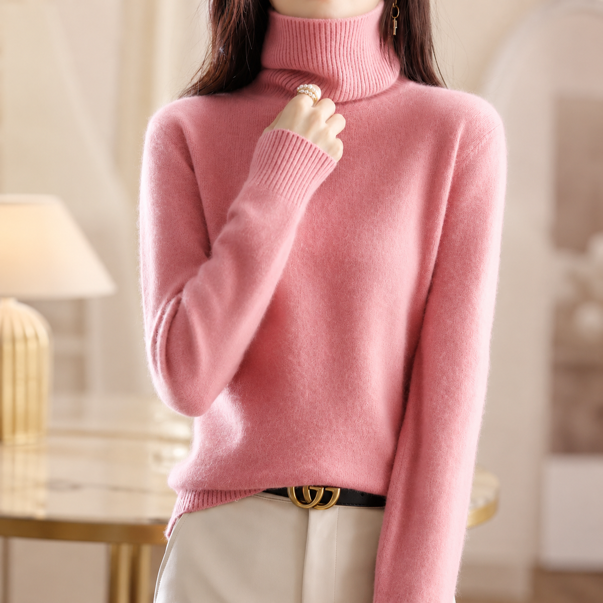 Florence Women's Turtleneck Knit Sweater
