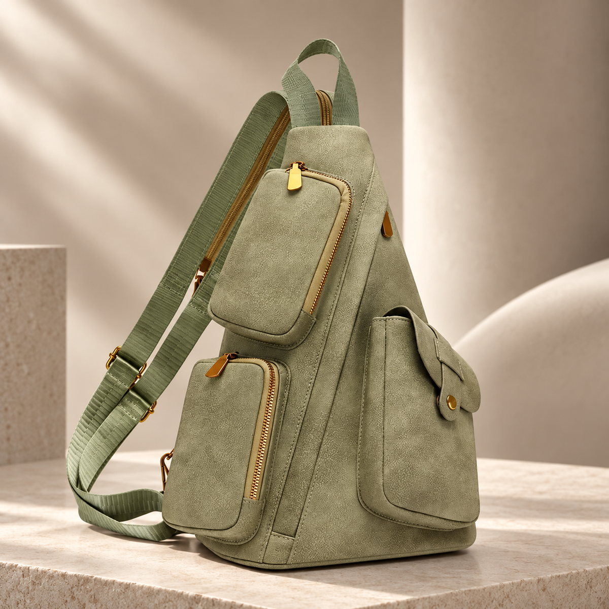 Marisol Women’s Multi-Pocket Sling Backpack – Convertible Crossbody Travel Bag