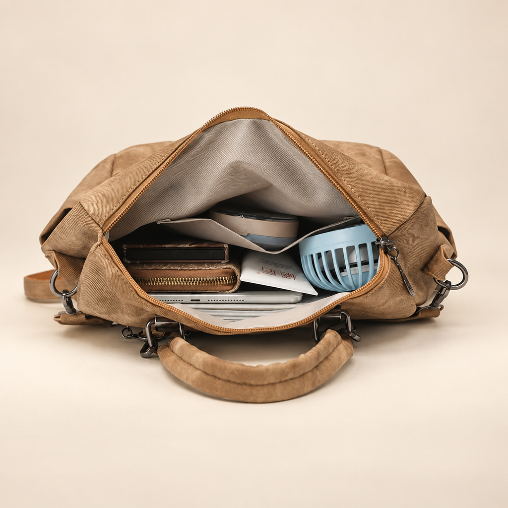 Harper Convertible Multi-Pocket Backpack Tote with Top Handles & Shoulder Strap