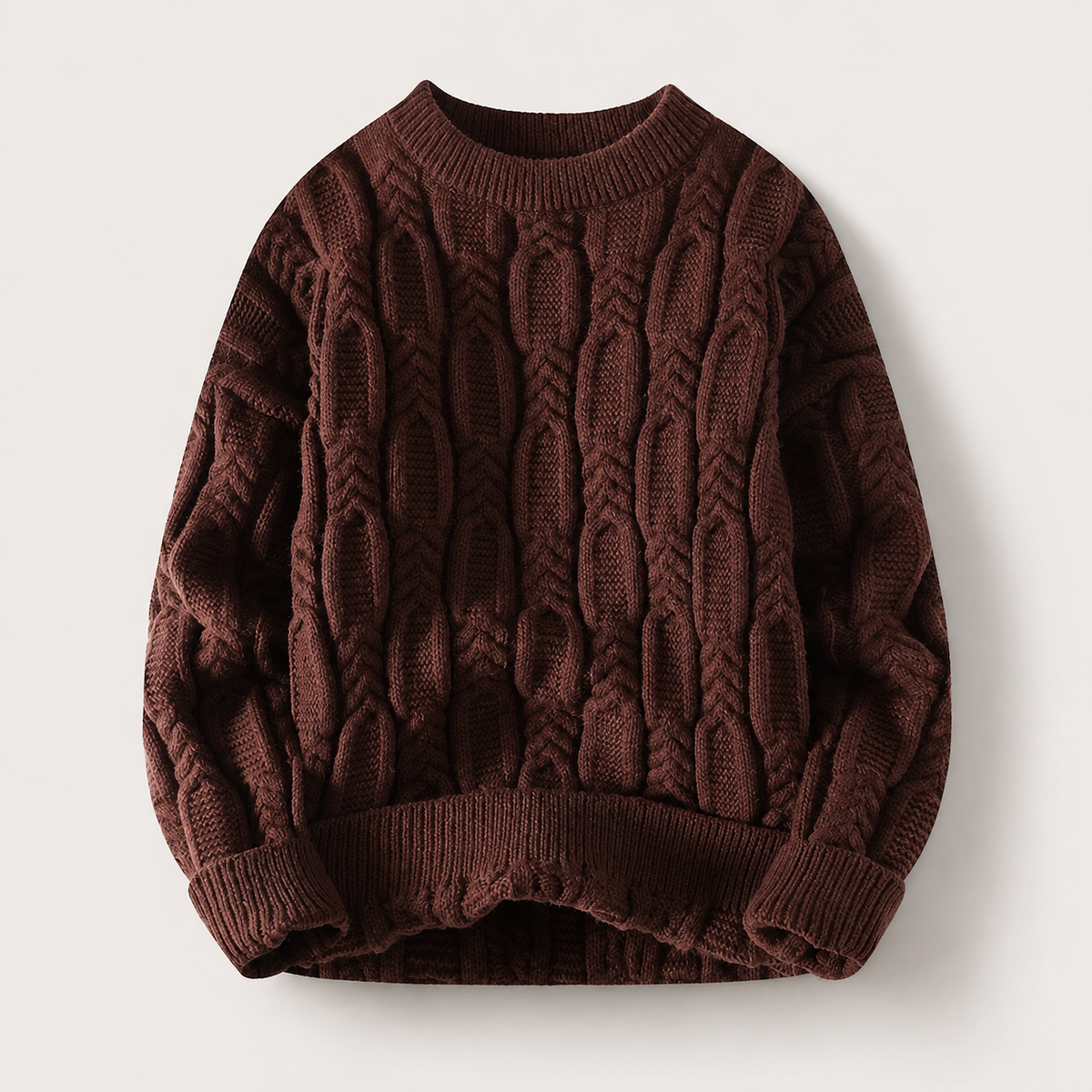Dawson Cable-Knit Crewneck Sweater – Textured Long Sleeve Pullover