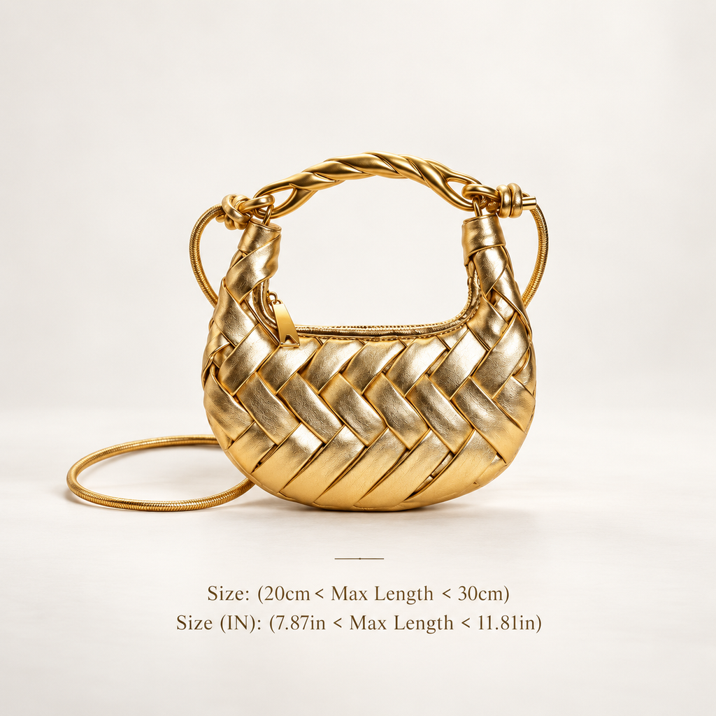 Marcelline Woven Crescent Handbag