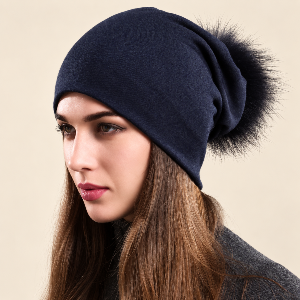 Camille Women’s Slouchy Pom-Pom Beanie