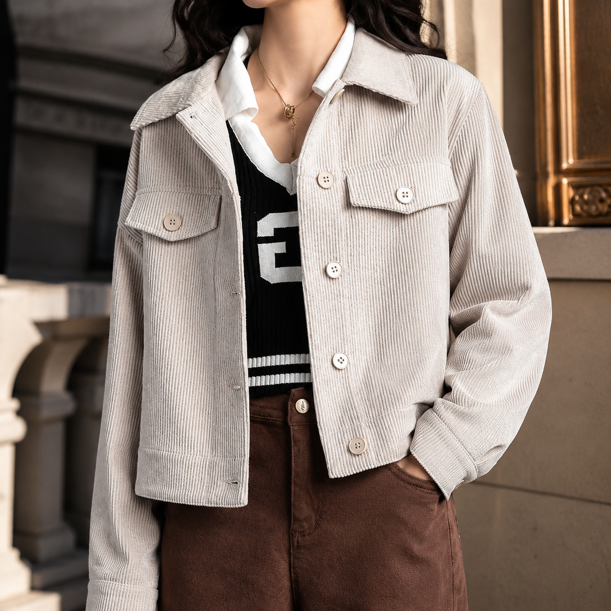Bailey Corduroy Button Jacket