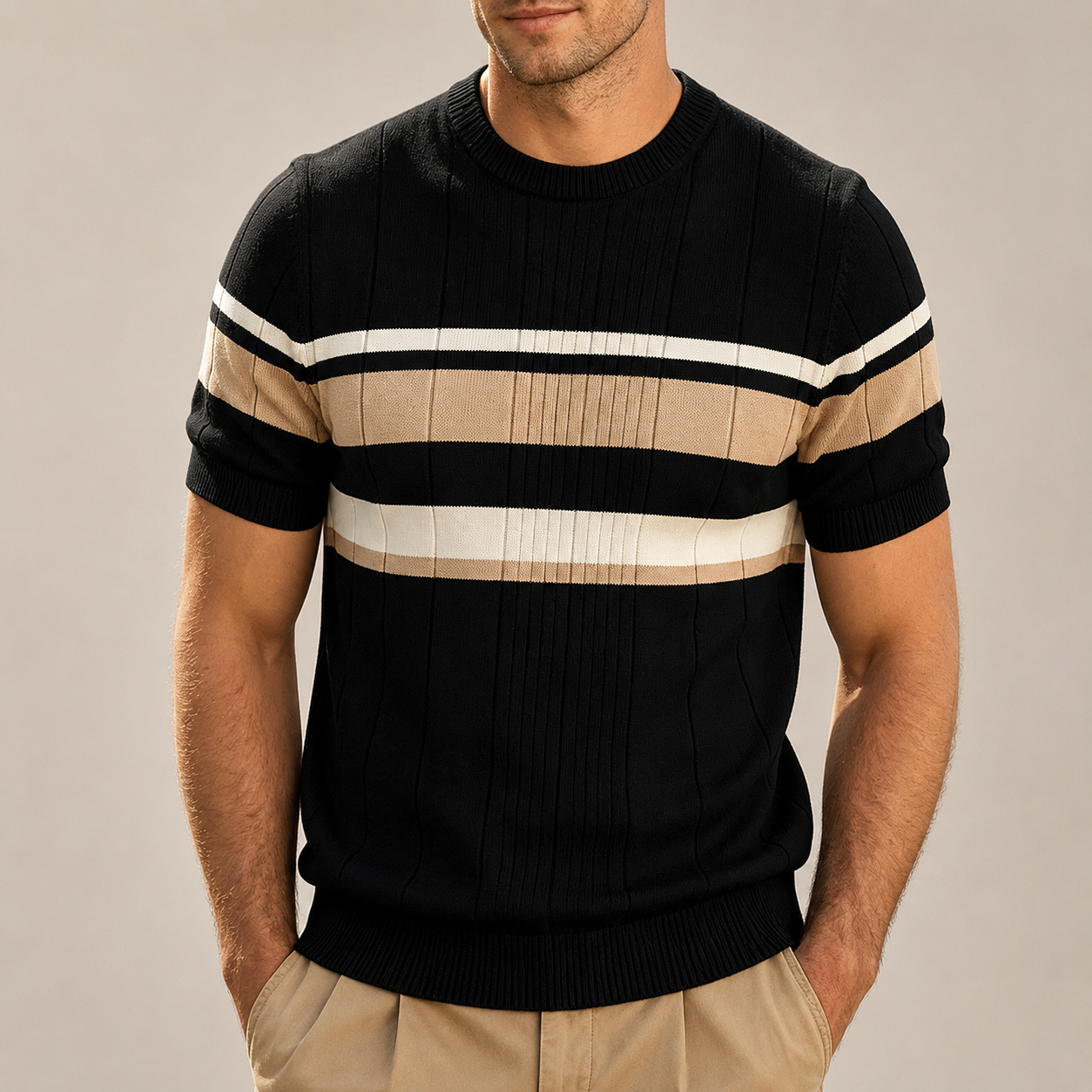 Grant Men’s Striped Knit T-Shirt