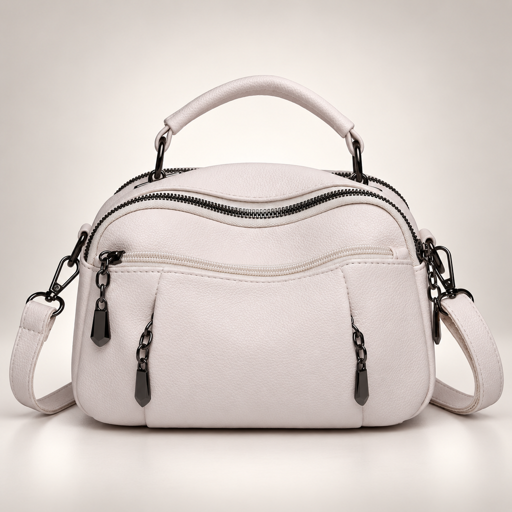 Lucienne Women’s Multi-Pocket Crossbody Handbag – Textured Top Handle Shoulder Bag