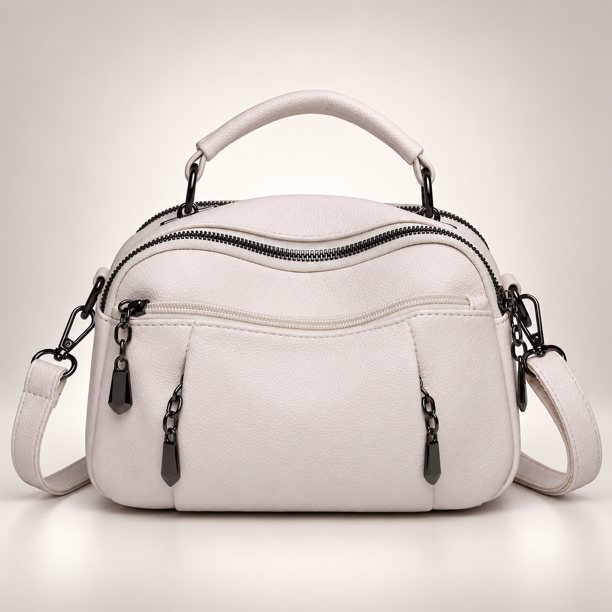 Lucienne Women’s Multi-Pocket Crossbody Handbag – Textured Top Handle Shoulder Bag