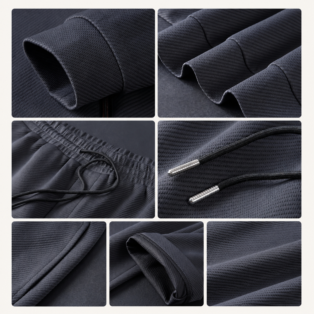 Carter Men’s Two-Piece Textured Tracksuit Set with Full-Zip Jacket