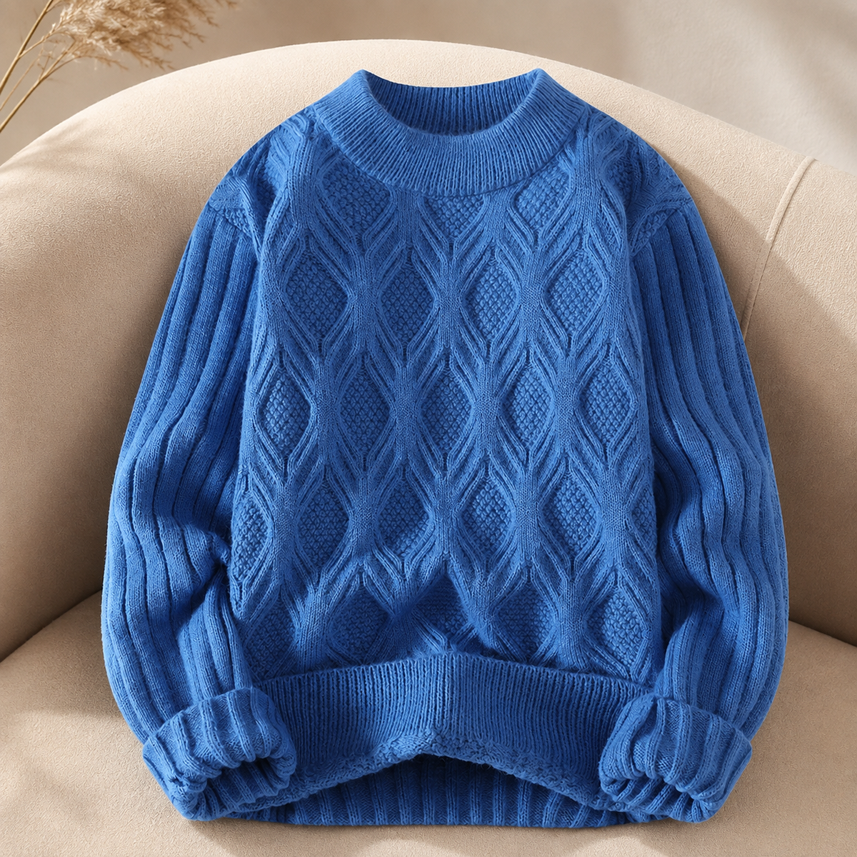 Ethan Cable-Knit Crewneck Sweater