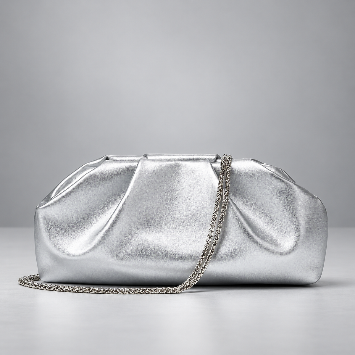 Alessia Pleated Clutch Bag with Chain Strap