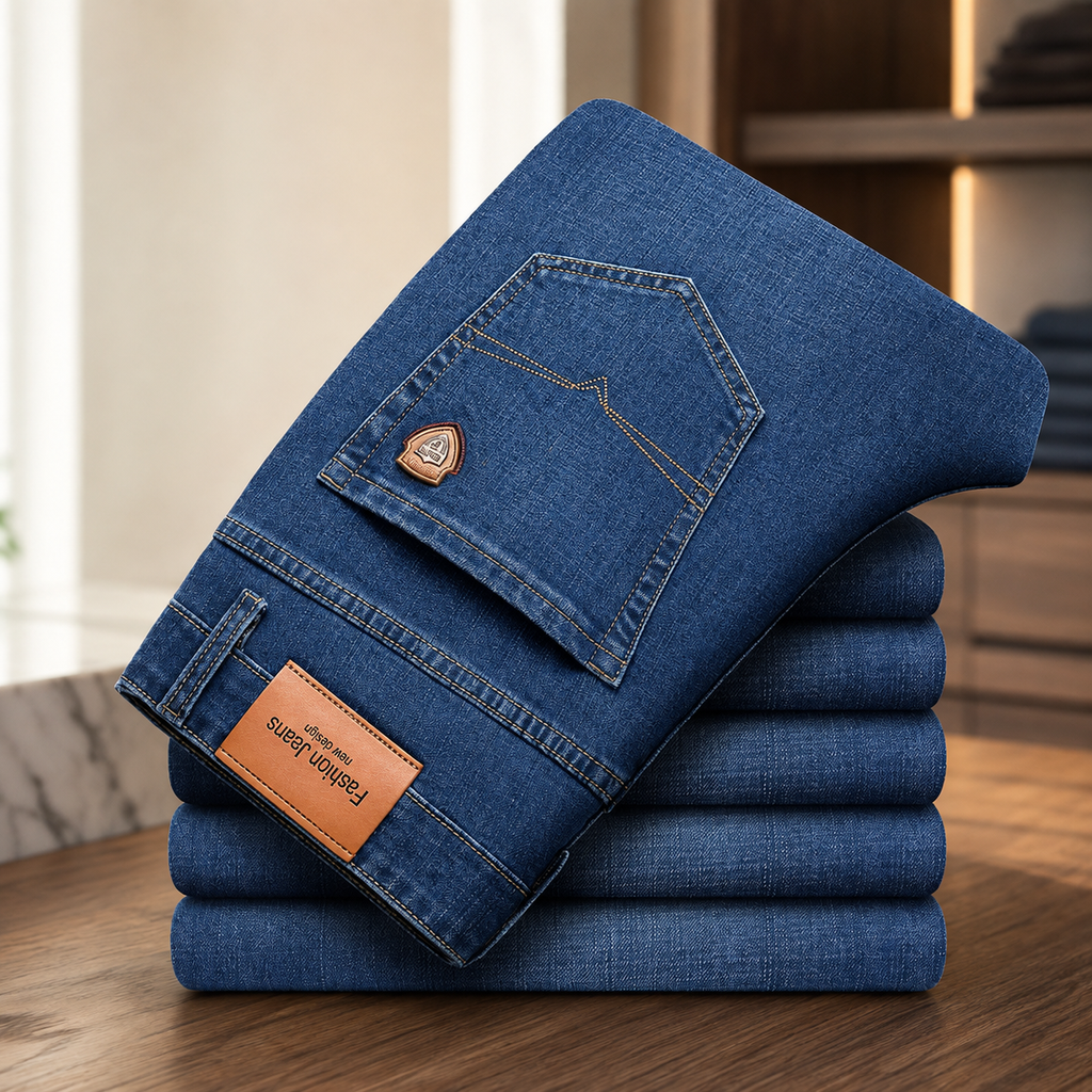 Harrison Classic Straight-Fit Stretch Denim Jeans