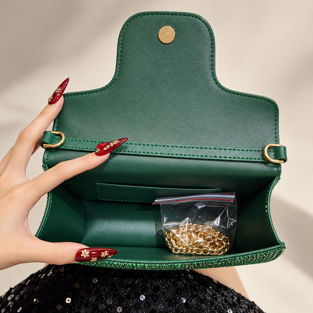Valentina Crystal Rhinestone Evening Clutch Bag