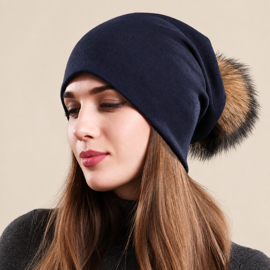 Elodie Women’s Slouchy Pom-Pom Beanie