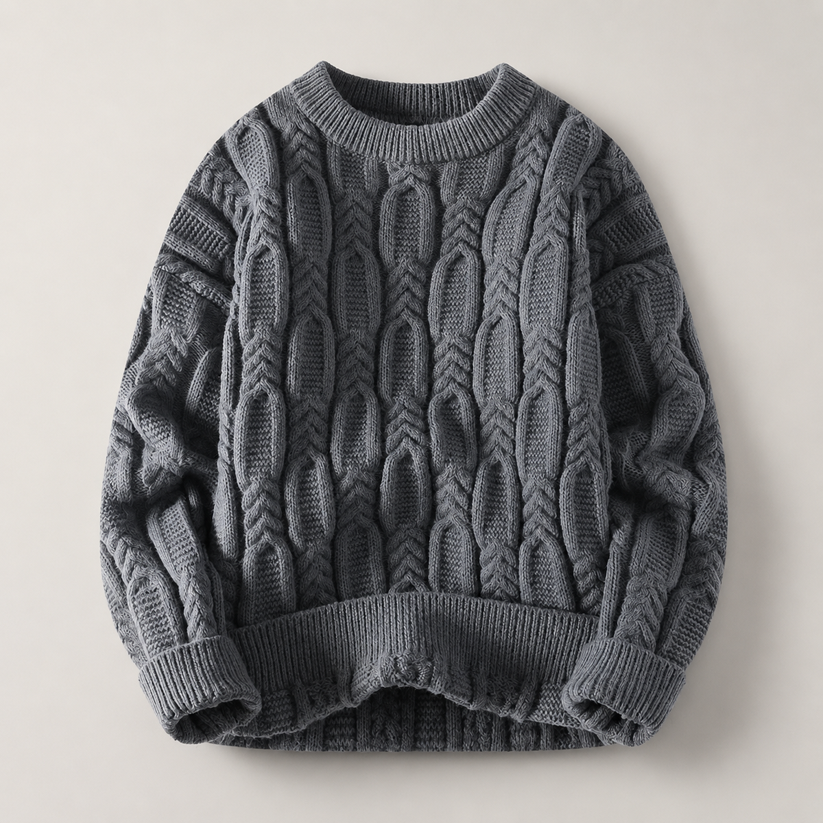 Dawson Cable-Knit Crewneck Sweater – Textured Long Sleeve Pullover