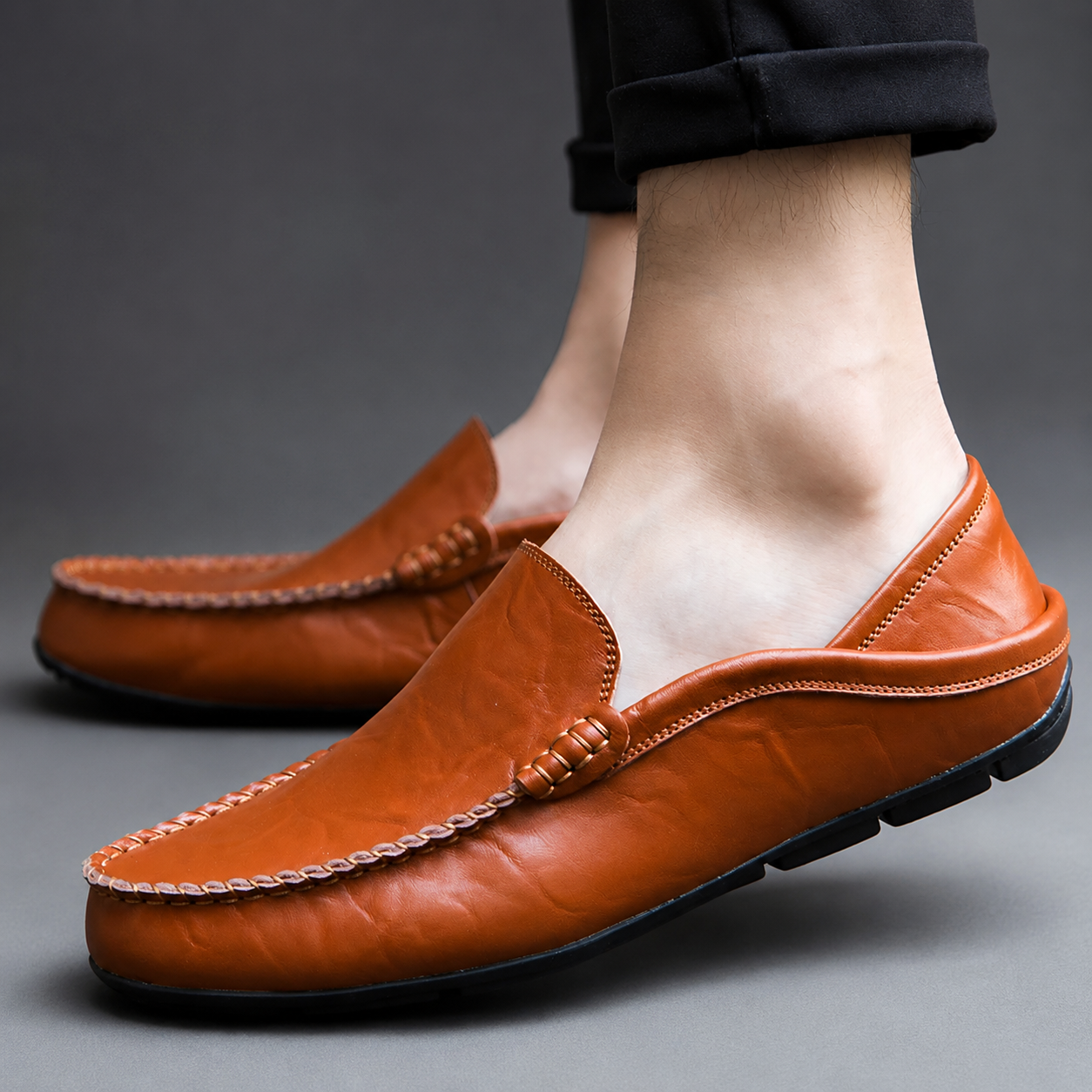 Nathan Men’s Genuine Leather Slip-On Loafers