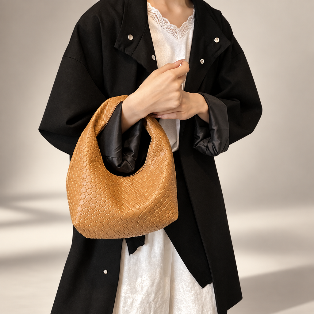 Gianna Croc-Embossed Hobo Handbag with Integrated Top Handle