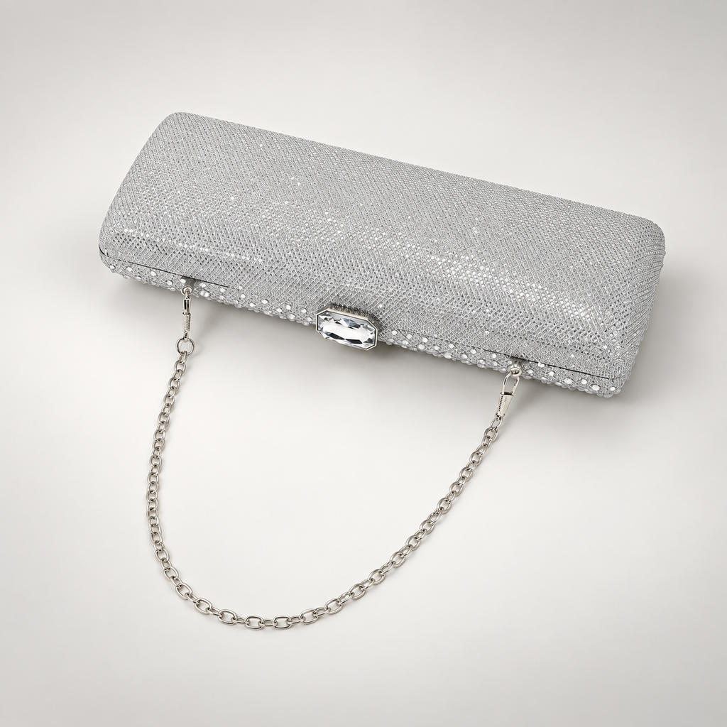 Amélie Crystal Evening Clutch with Jewel Top Clasp