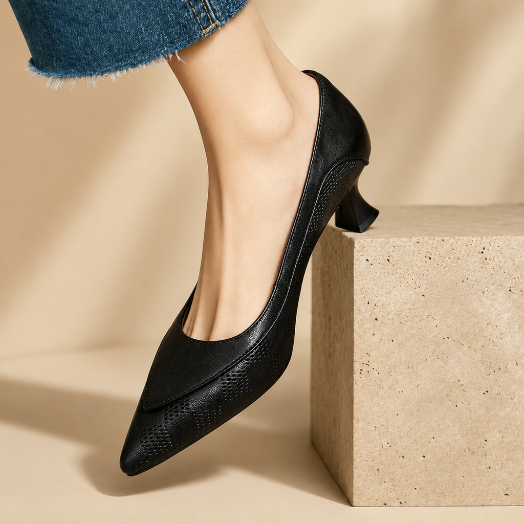 Whitney Women’s Genuine Leather Pointed-Toe Pumps