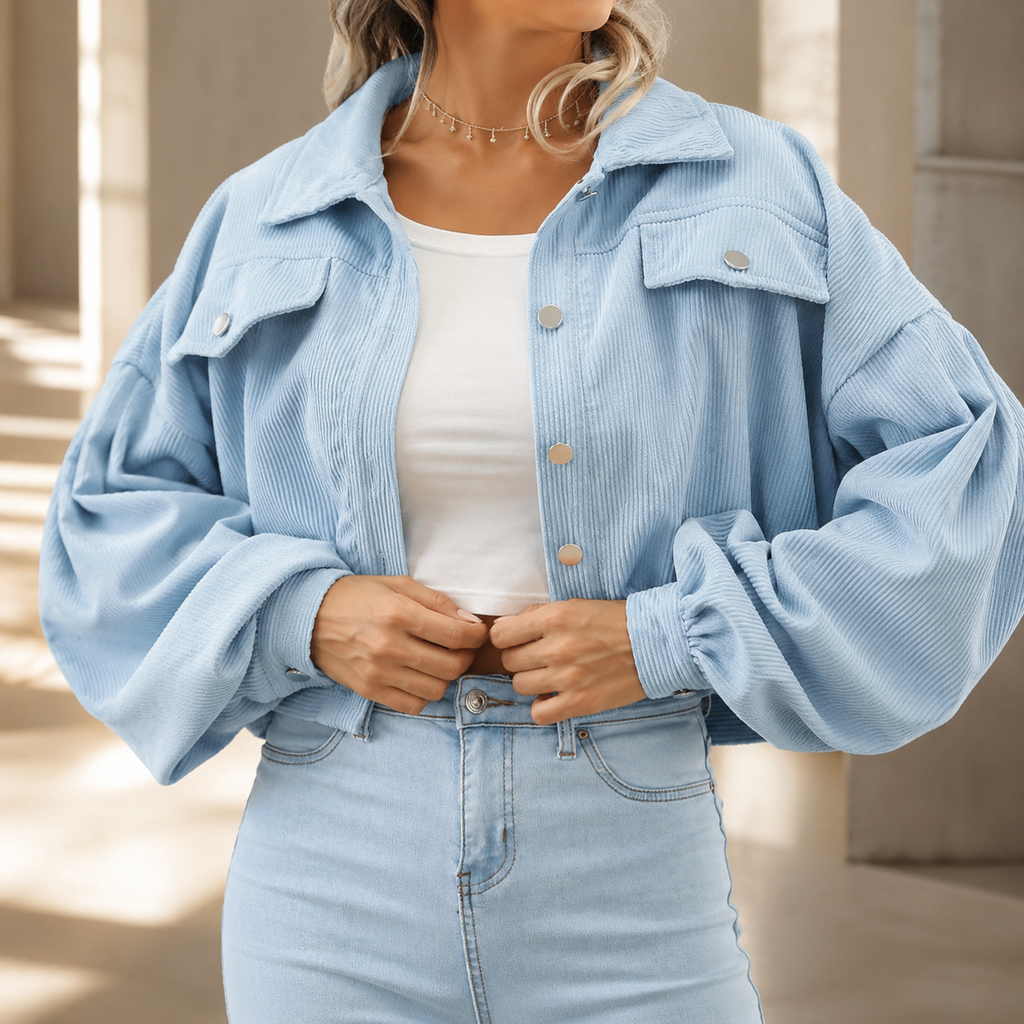 Reagan Cropped Corduroy Jacket