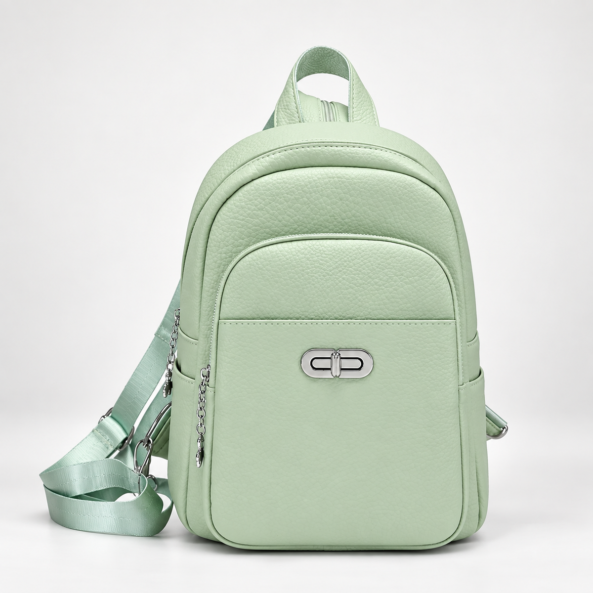 Genevieve Pebbled Everyday Backpack with Front Pocket