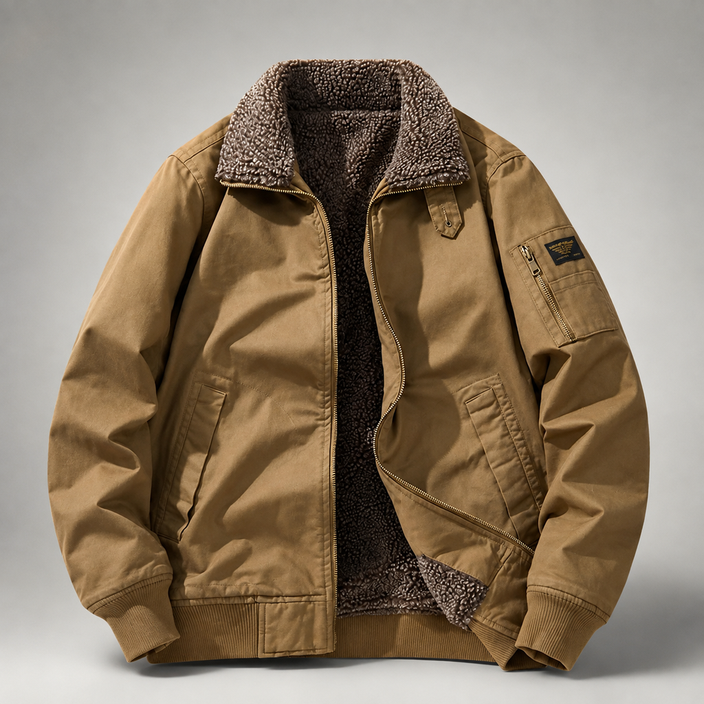 Wesley Men’s Sherpa-Lined Bomber Jacket