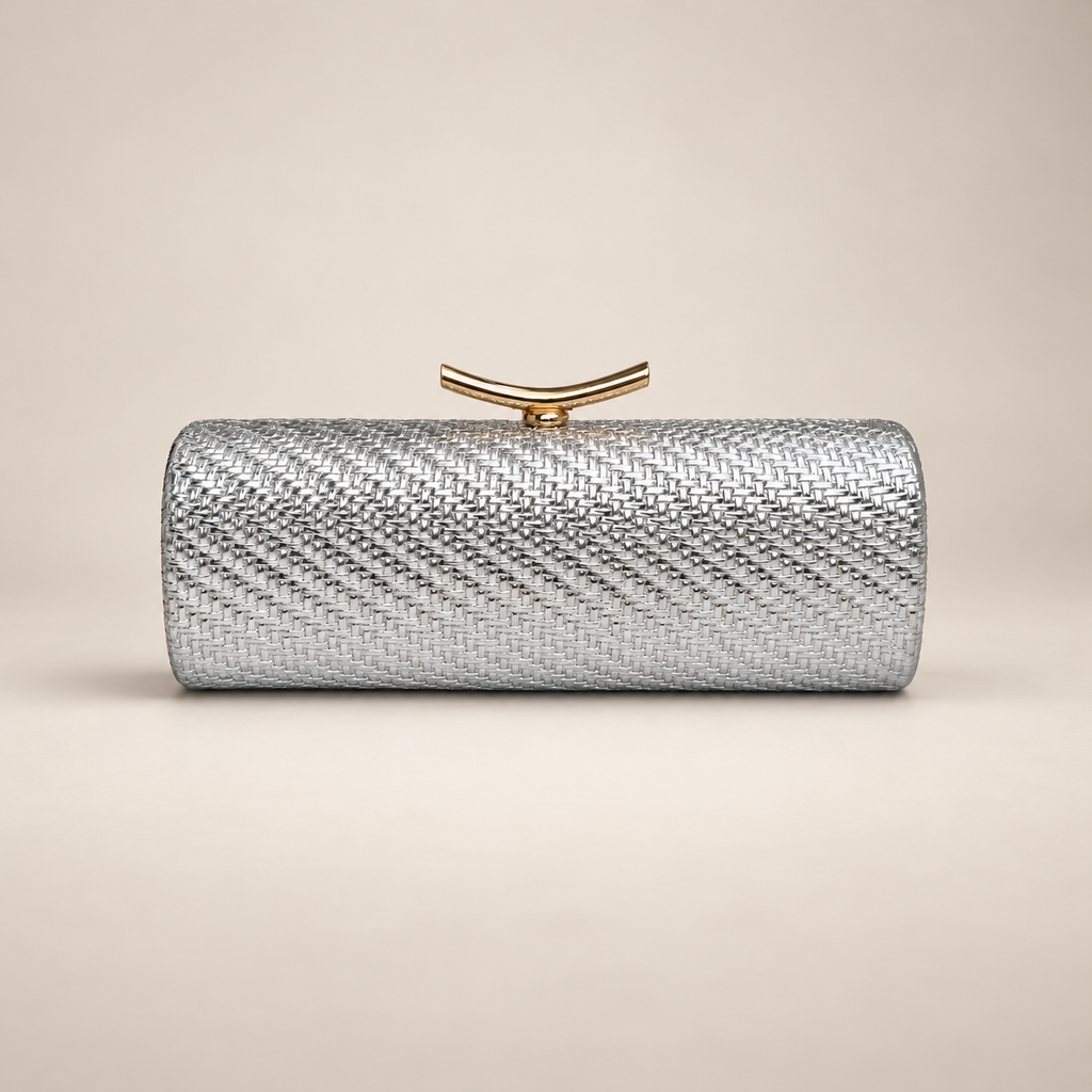 Gianna Metallic Woven Evening Clutch