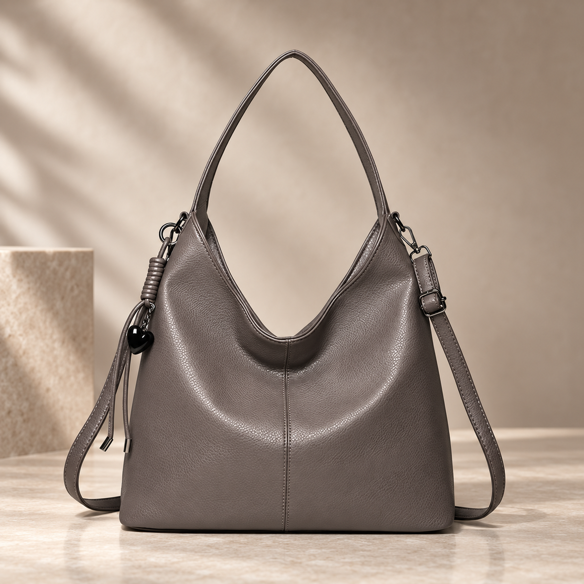 Bianca Women’s Hobo Shoulder Bag – Pebbled Crossbody Handbag with Adjustable Strap