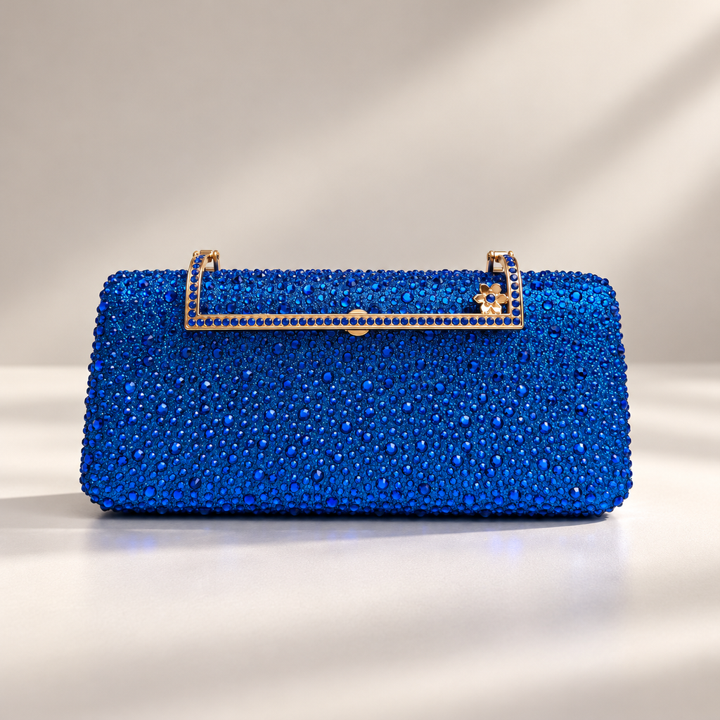 Vivienne Crystal Rhinestone Evening Clutch Bag