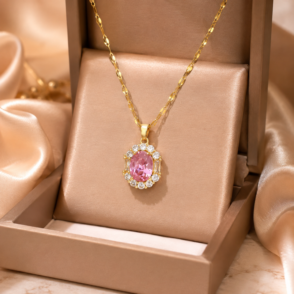Rosalie Pink Crystal Jewelry Set