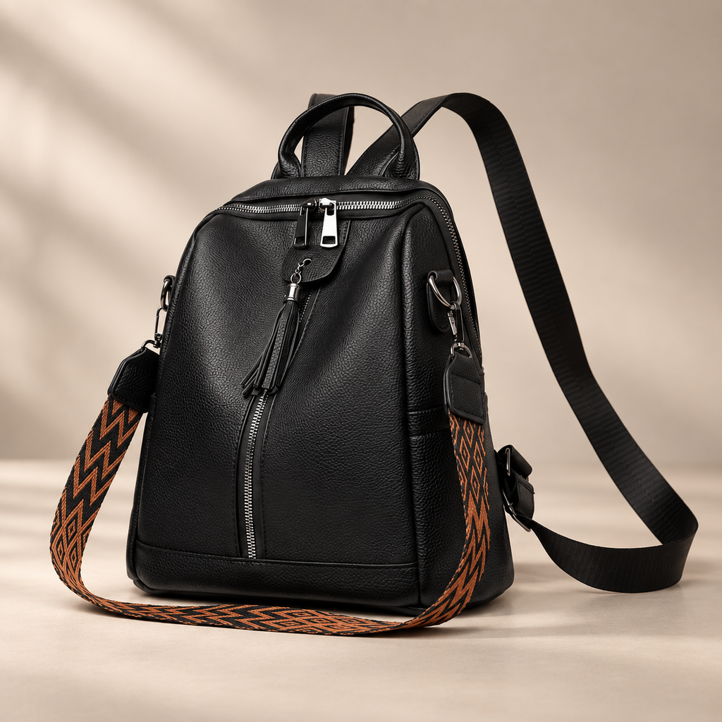 Beatrice Women’s Convertible Backpack Purse – Textured Shoulder Bag with Tassel Detail