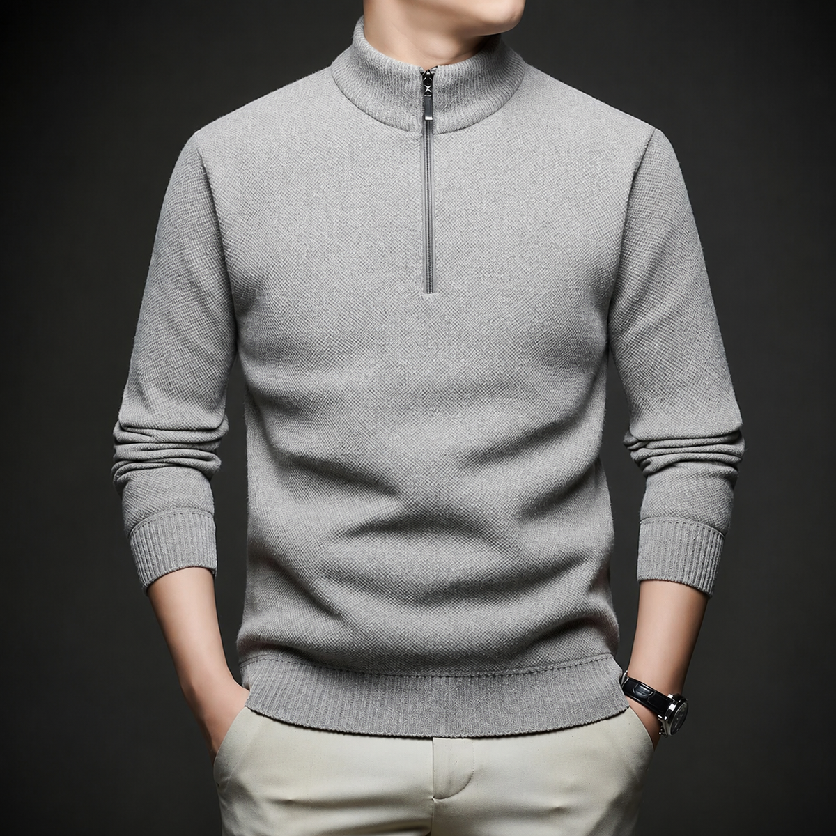Vincent Men’s Quarter-Zip Knit Sweater