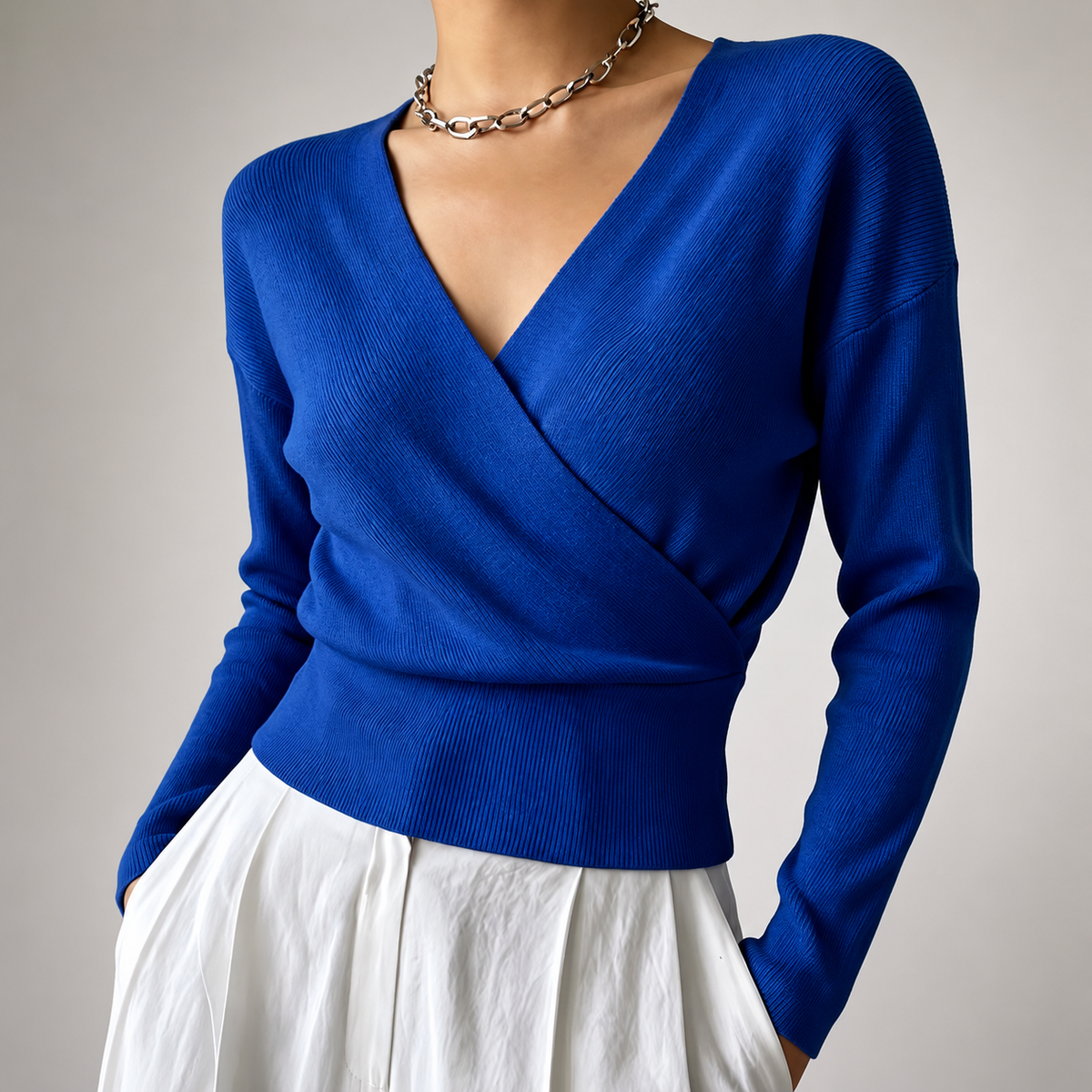 Marlow Women’s Wrap-Front V-Neck Sweater