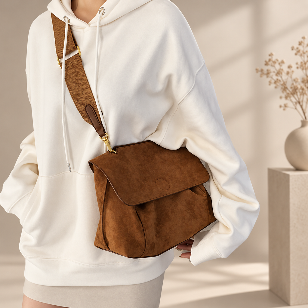 Camden Suede-Look Flap Shoulder Bag