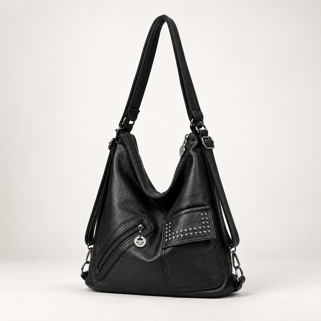 Elodie Women’s Hobo Shoulder Bag with Studded Pockets