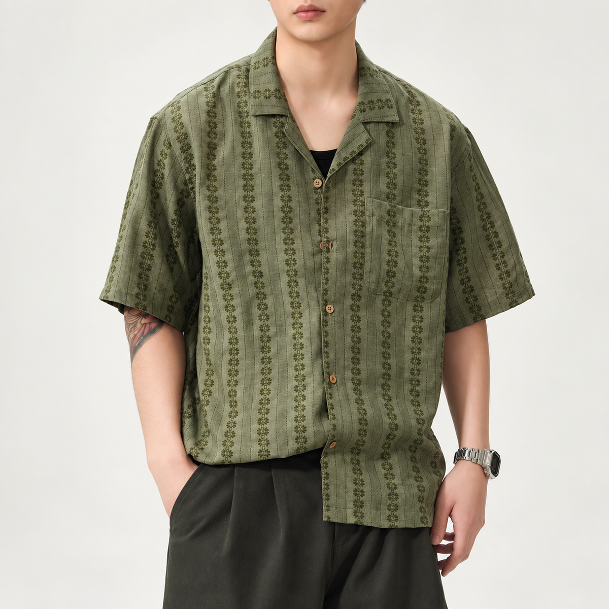 Étienne Men’s Summer Patterned Short-Sleeve Shirt