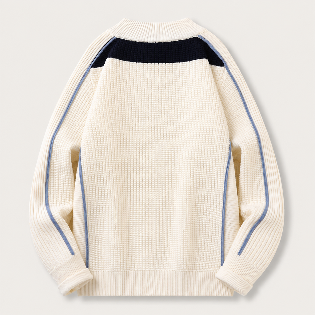 Oliver Quarter-Zip Textured Knit Sweater