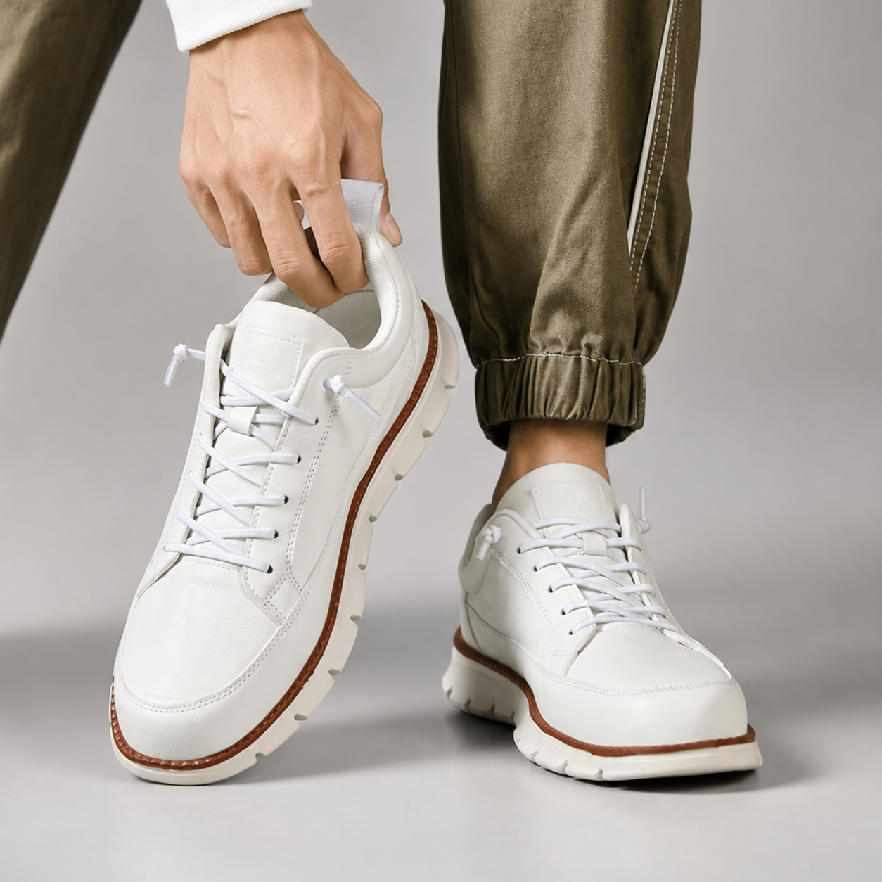 Logan Men’s Lace-Up Casual Walking Sneakers with Flexible Sole