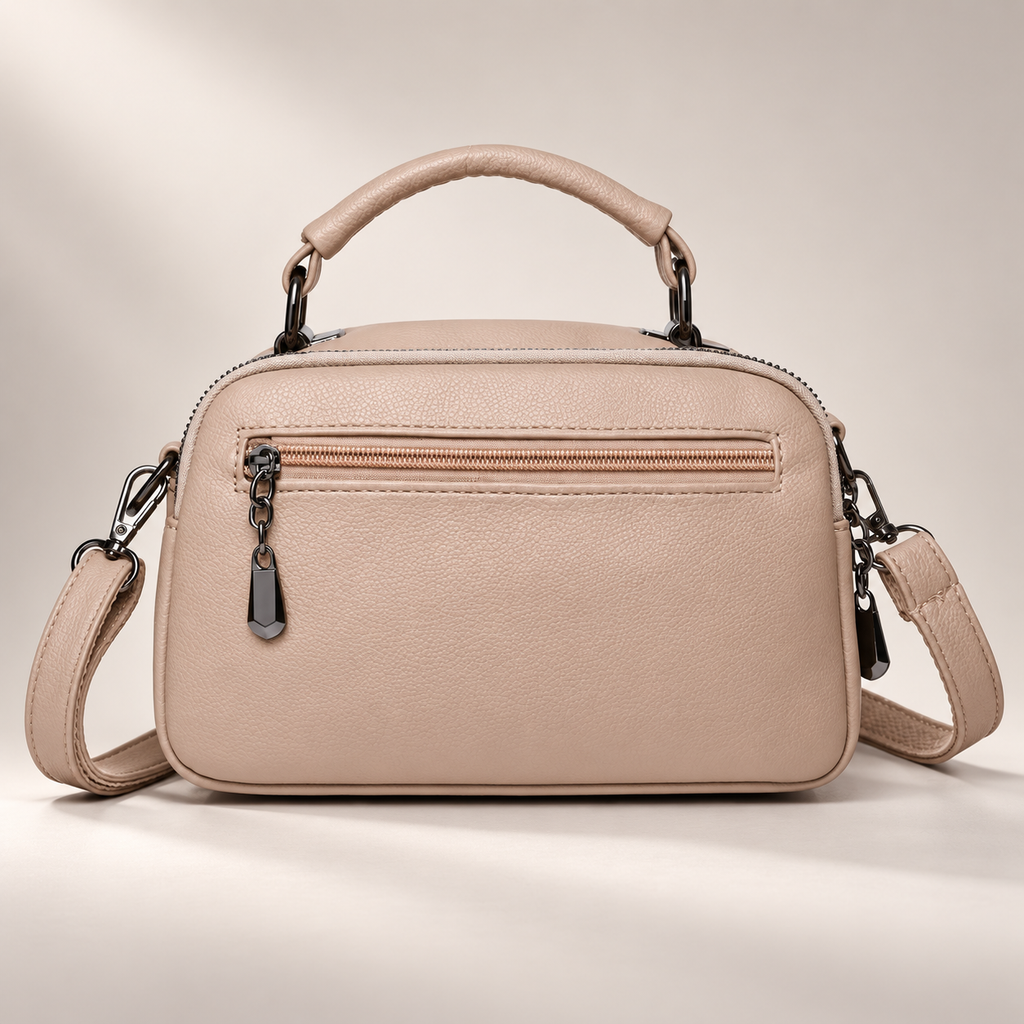 Lucienne Women’s Multi-Pocket Crossbody Handbag – Textured Top Handle Shoulder Bag