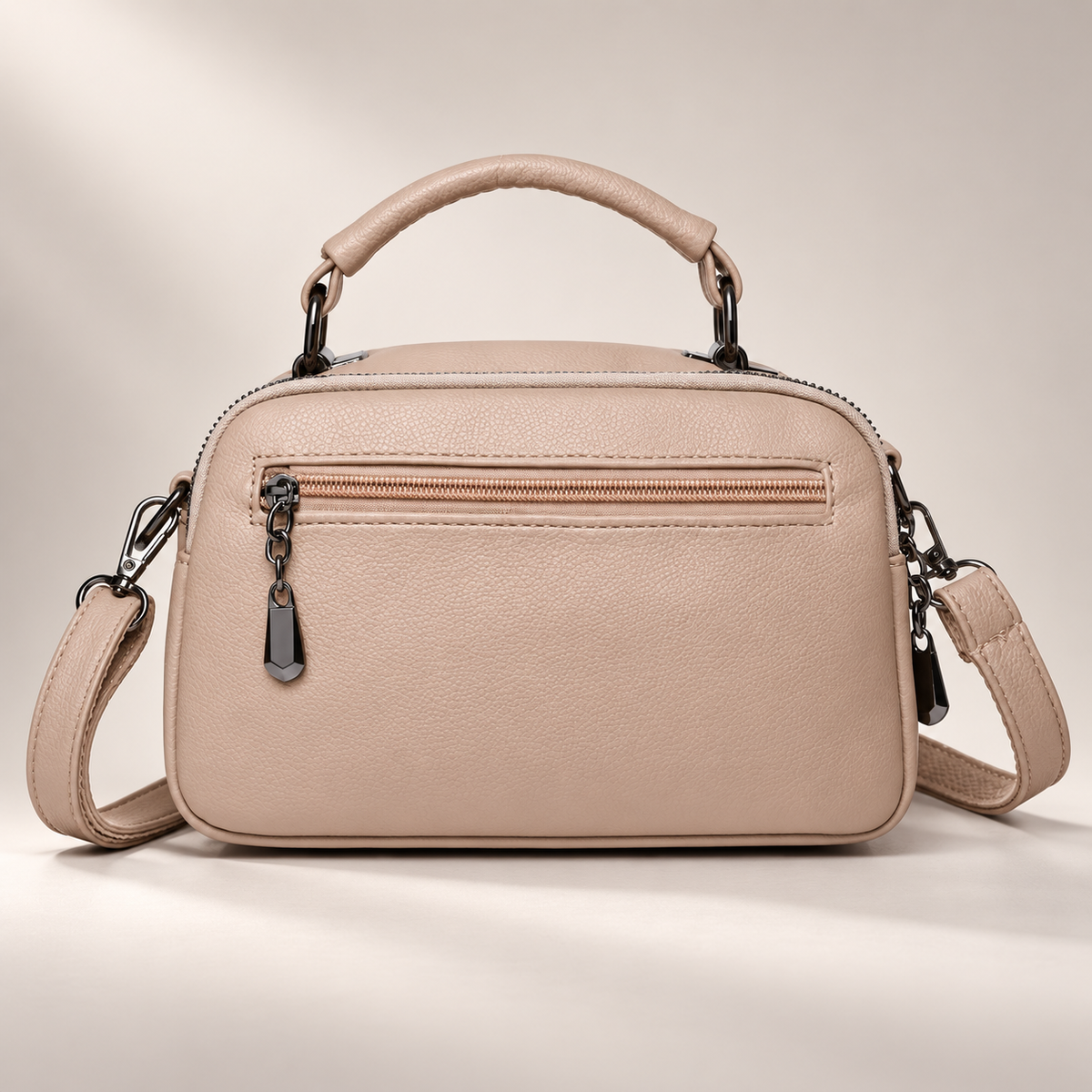 Lucienne Women’s Multi-Pocket Crossbody Handbag – Textured Top Handle Shoulder Bag