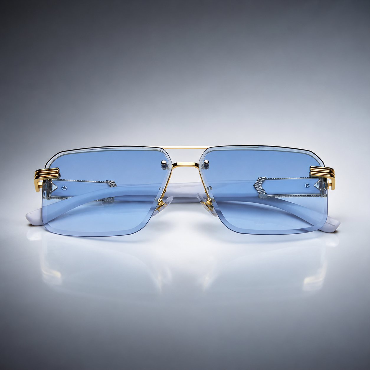 Delaney Rimless Square Sunglasses