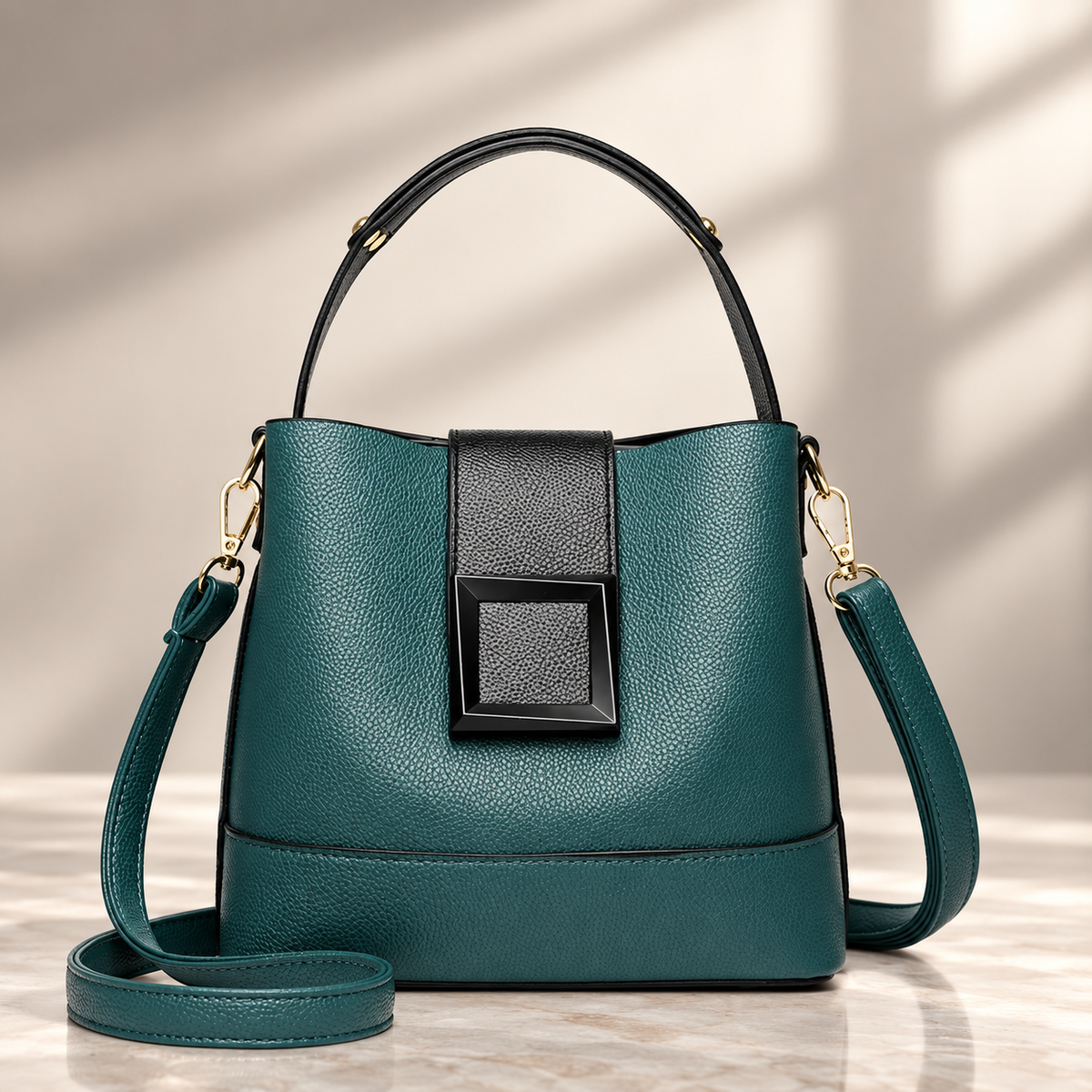 Adriana Women’s Structured Top Handle Handbag – Textured Shoulder & Crossbody Bag