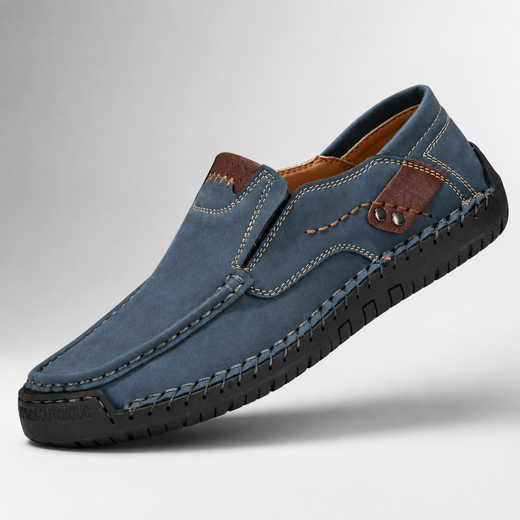 Thomas Casual Slip-On Loafers with Hand-Stitched Detail and Flexible Sole