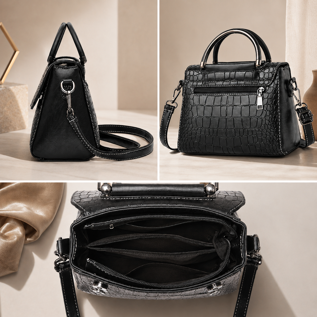 Camille Women’s Croc-Embossed Handbag