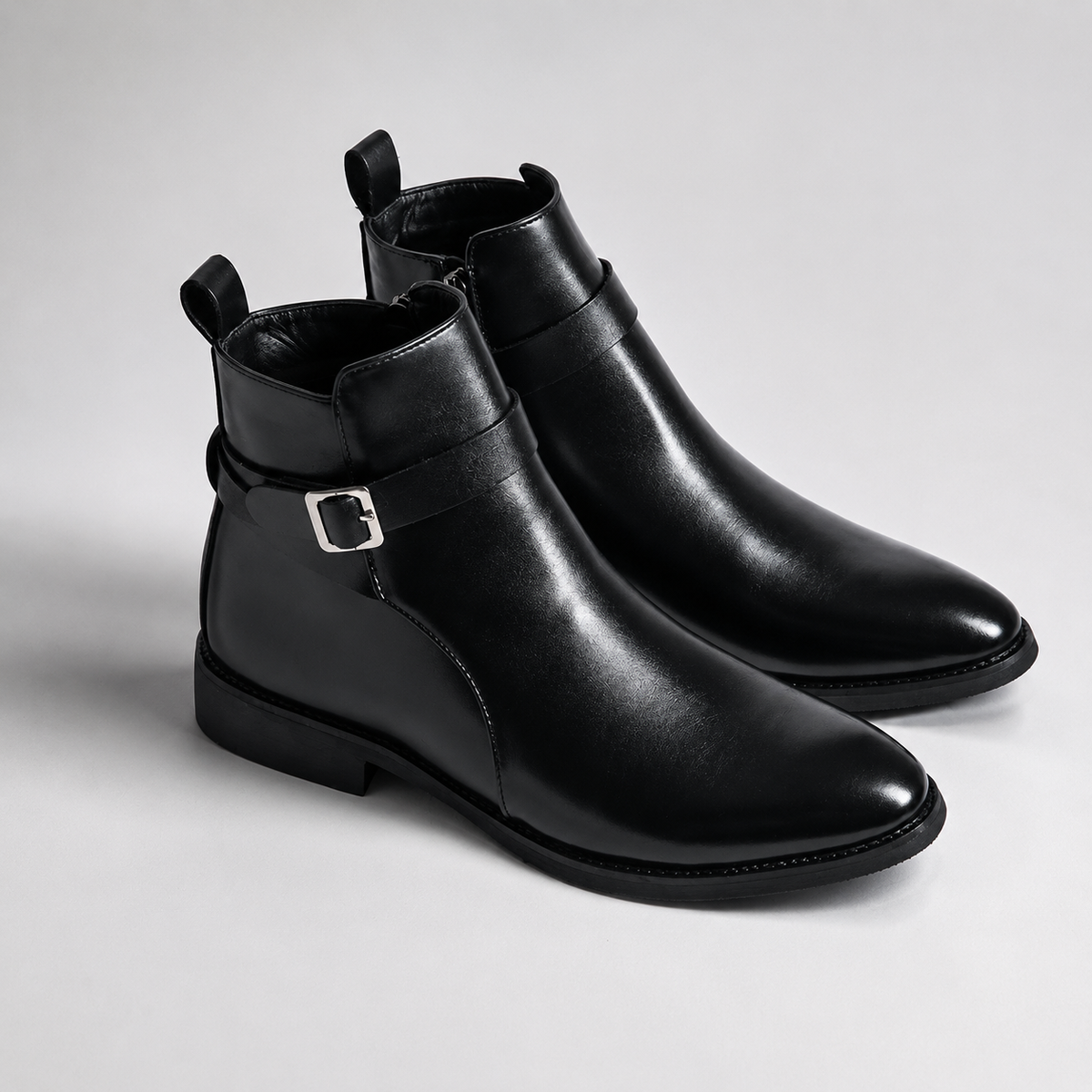 Bennett Men’s Buckle-Strap Ankle Dress Boots
