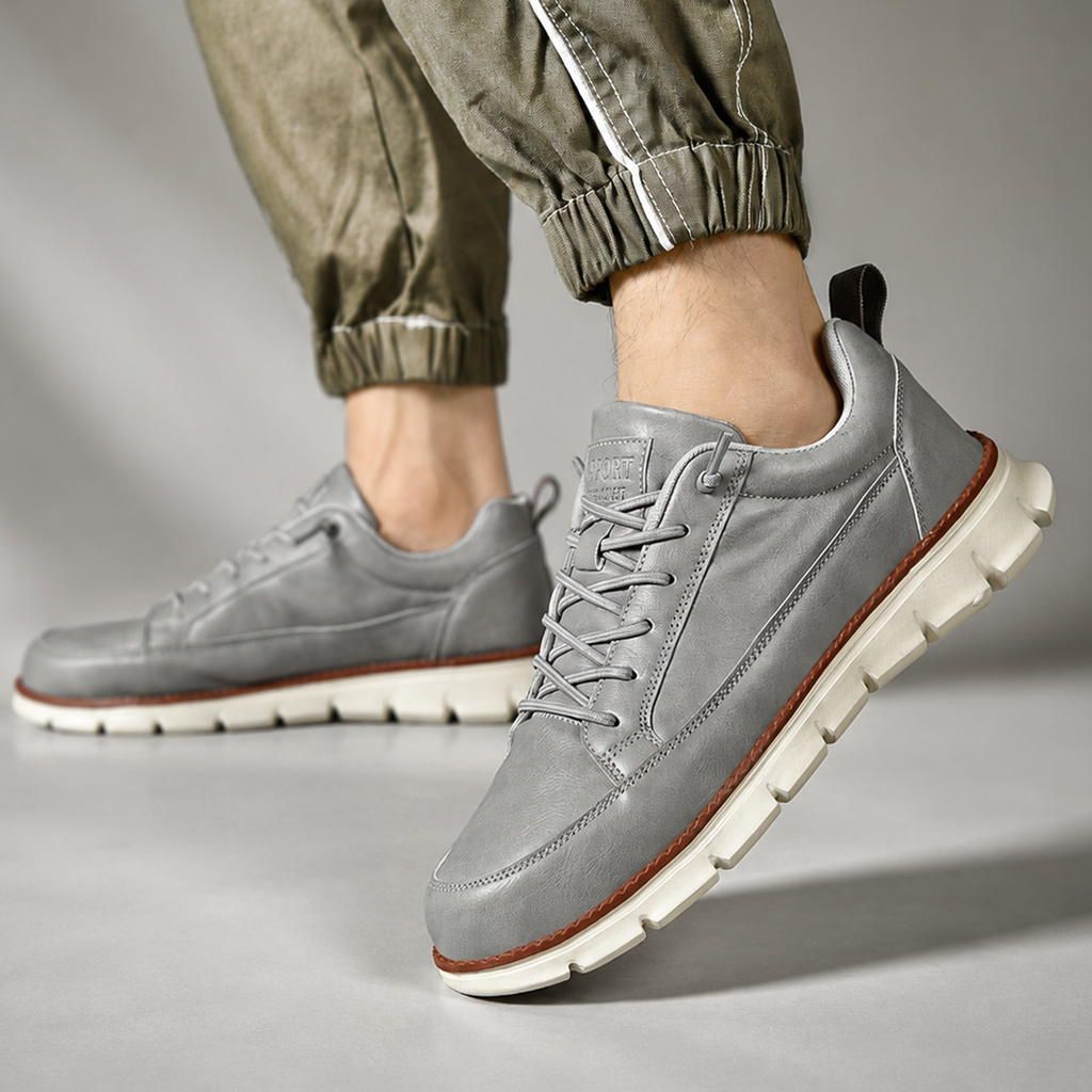 Logan Men’s Lace-Up Casual Walking Sneakers with Flexible Sole