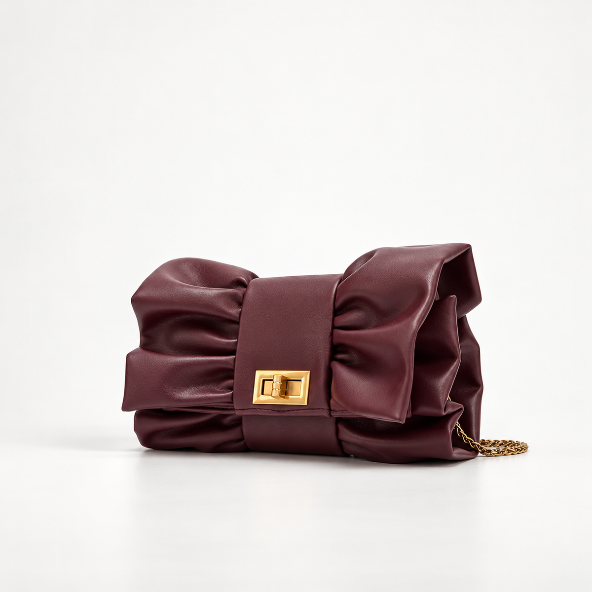 Bianca Bow Clutch Bag – Ruched Evening Purse