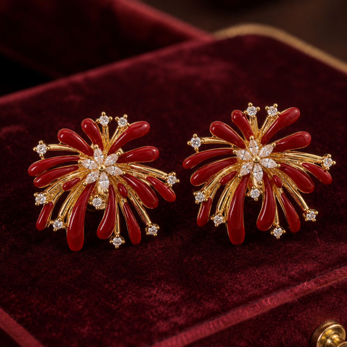 Charlotte Firework Floral Statement Earrings