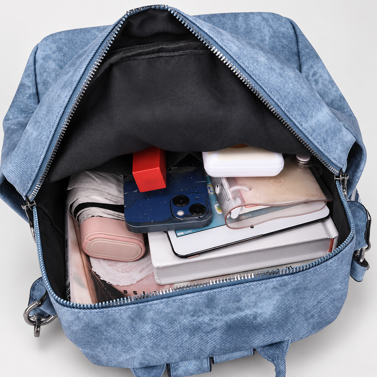 Bianca Convertible Textured Backpack – Multi-Zip Shoulder Bag with Top Handle