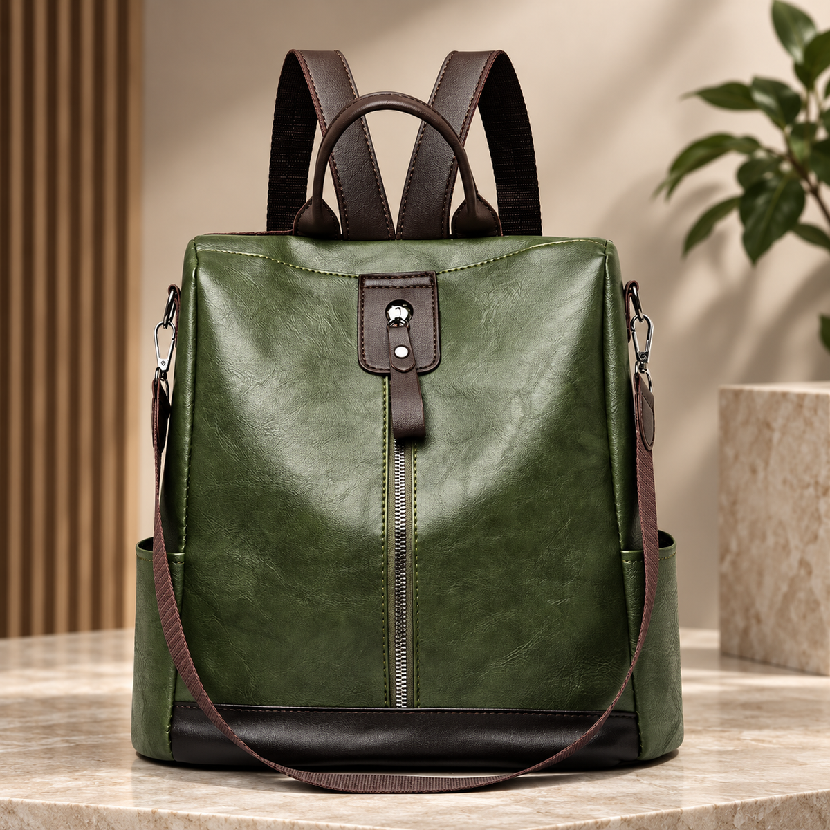 Alessandro Convertible Backpack Purse – Multi-Way Shoulder Bag with Zipper Closure